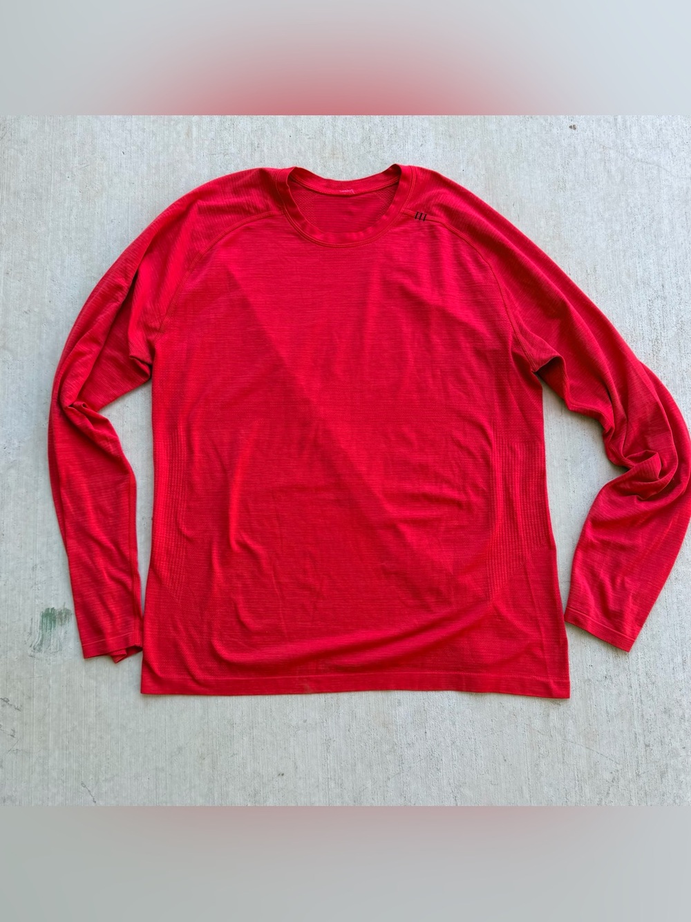 Lululemon Metal Vent Tech Long Sleeve T Shirt Active Stretch Heather Red XL